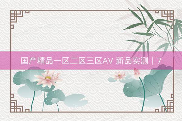 国产精品一区二区三区AV 新品实测｜7