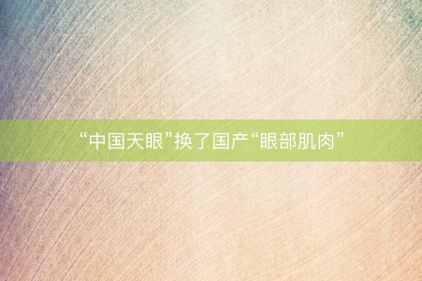 “中国天眼”换了国产“眼部肌肉”