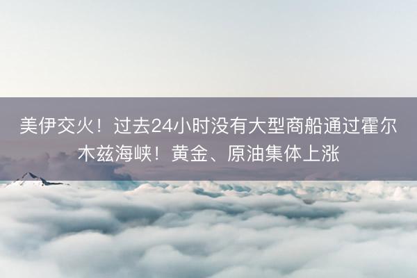 美伊交火！过去24小时没有大型商船通过霍尔木兹海峡！黄金、原油集体上涨