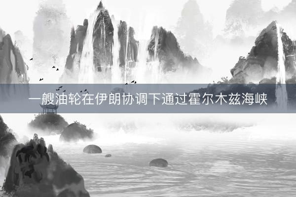 一艘油轮在伊朗协调下通过霍尔木兹海峡