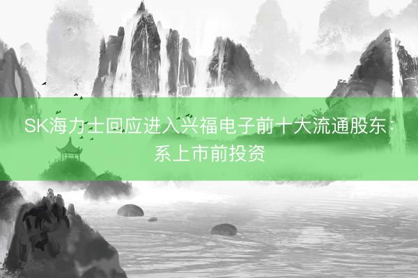 SK海力士回应进入兴福电子前十大流通股东：系上市前投资