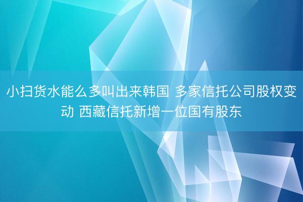 小扫货水能么多叫出来韩国 多家信托公司股权变动 西藏信托新增一位国有股东