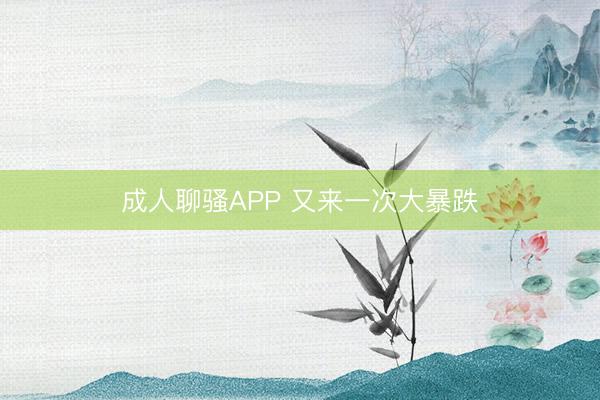 成人聊骚APP 又来一次大暴跌