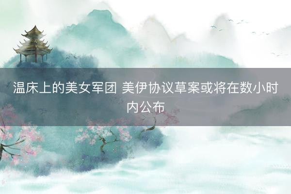 温床上的美女军团 美伊协议草案或将在数小时内公布