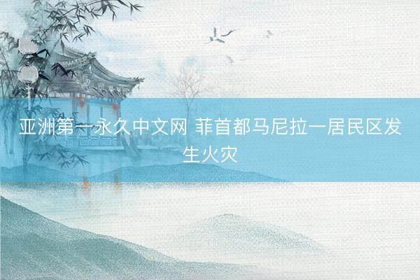 亚洲第一永久中文网 菲首都马尼拉一居民区发生火灾