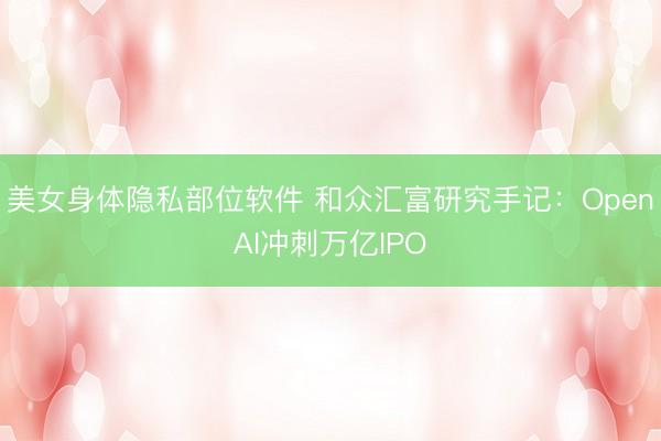 美女身体隐私部位软件 和众汇富研究手记：OpenAI冲刺万亿IPO
