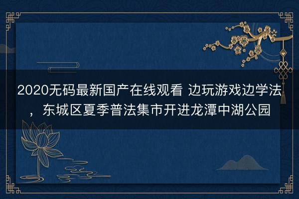 2020无码最新国产在线观看 边玩游戏边学法，东城区夏季普法集市开进龙潭中湖公园
