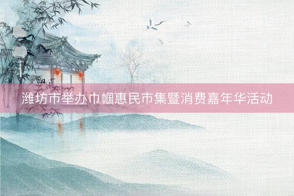 潍坊市举办巾帼惠民市集暨消费嘉年华活动