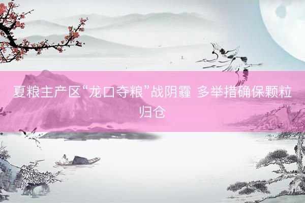 夏粮主产区“龙口夺粮”战阴霾 多举措确保颗粒归仓