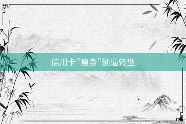 信用卡“瘦身”倒逼转型
