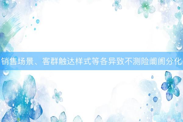 销售场景、客群触达样式等各异致不测险阛阓分化