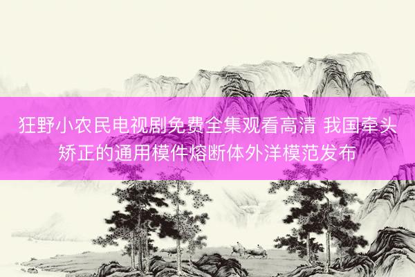 狂野小农民电视剧免费全集观看高清 我国牵头矫正的通用模件熔断体外洋模范发布