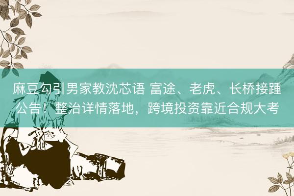 麻豆勾引男家教沈芯语 富途、老虎、长桥接踵公告!整治详情落地,跨境投资靠近合规大考