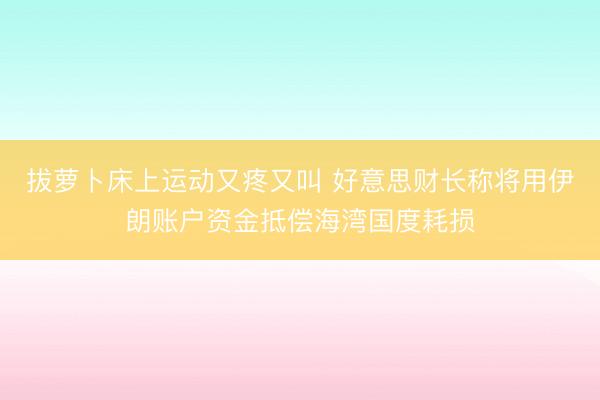 拔萝卜床上运动又疼又叫 好意思财长称将用伊朗账户资金抵偿海湾国度耗损