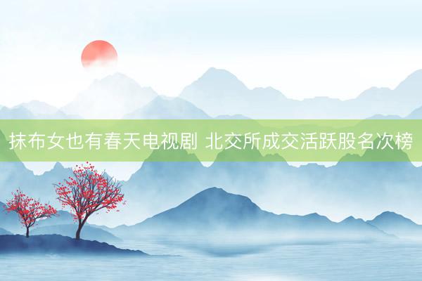 抹布女也有春天电视剧 北交所成交活跃股名次榜