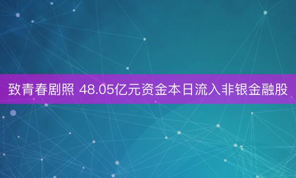 致青春剧照 48.05亿元资金本日流入非银金融股