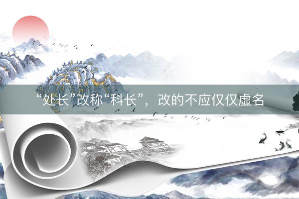 “处长”改称“科长”，改的不应仅仅虚名